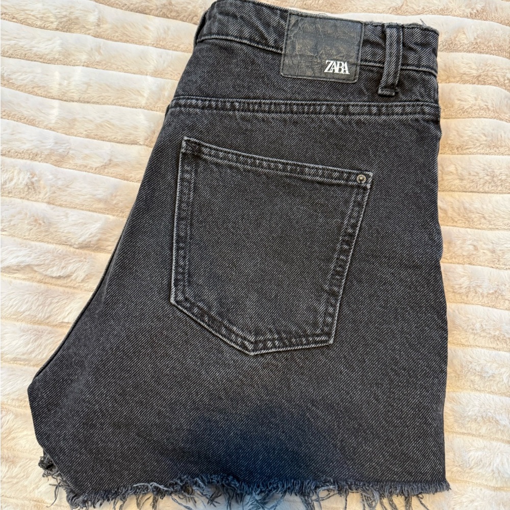Zara Charcoal Denim Shorts